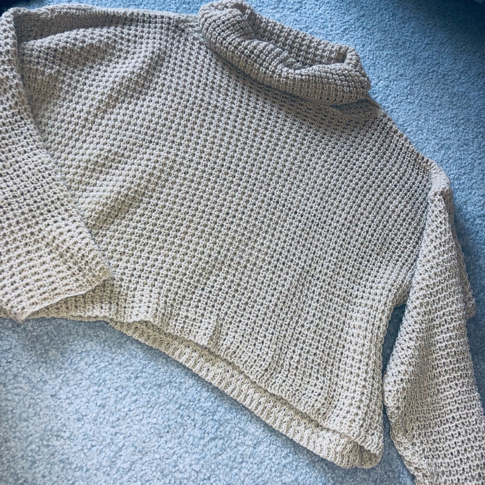 Cowl Neck Beige Sweater